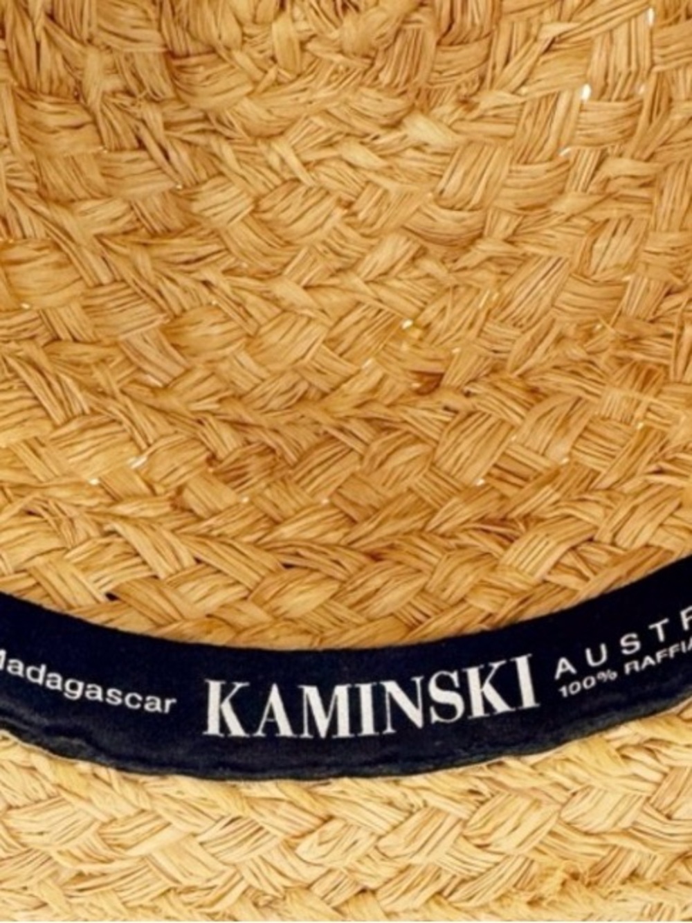 Helen Kaminski Original Classic 5 Natural Raffia Straw Hat with Black Ribbon - Picture 5 of 7